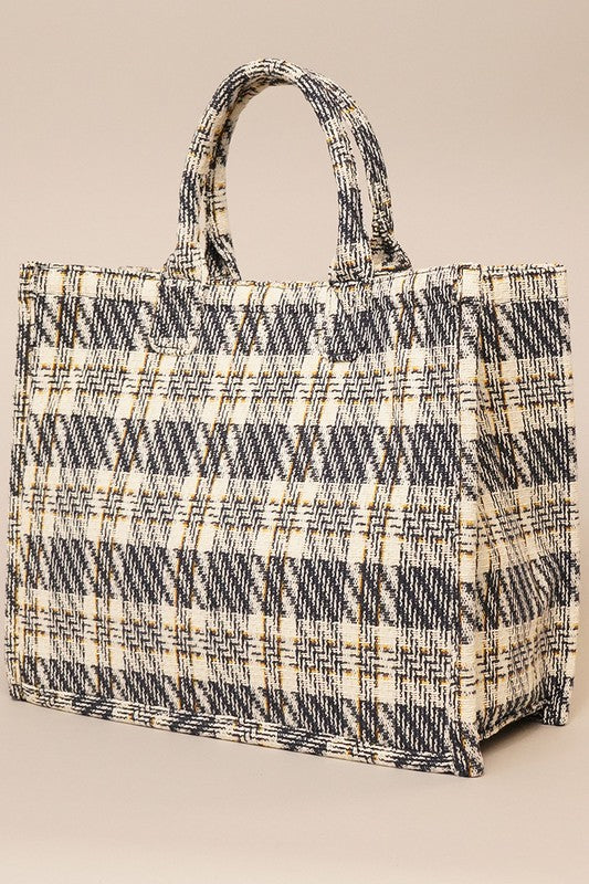 Large Plaid Tote Bag (2 Options)