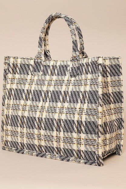 Large Plaid Tote Bag (2 Options)