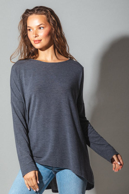 Long Sleeve Tunic Knit Top