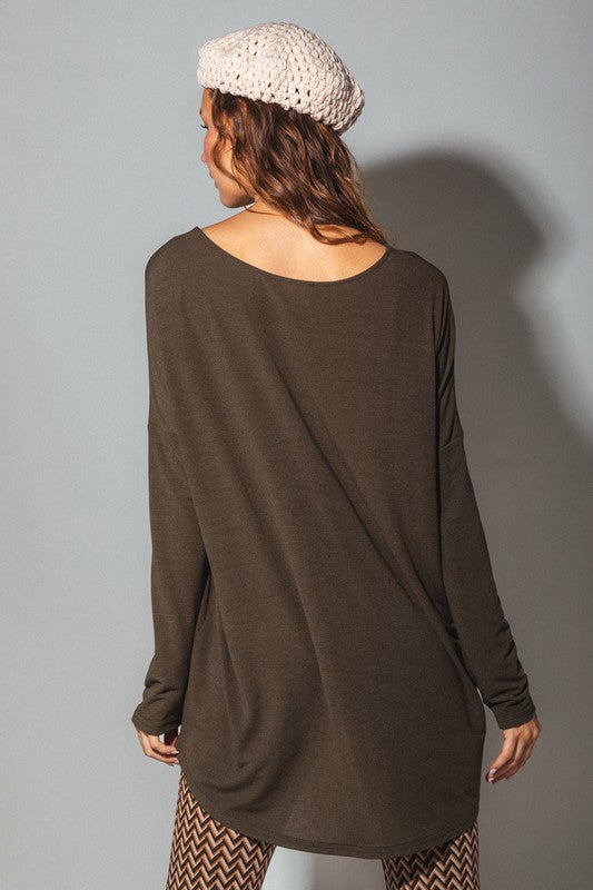Long Sleeve Tunic Knit Top
