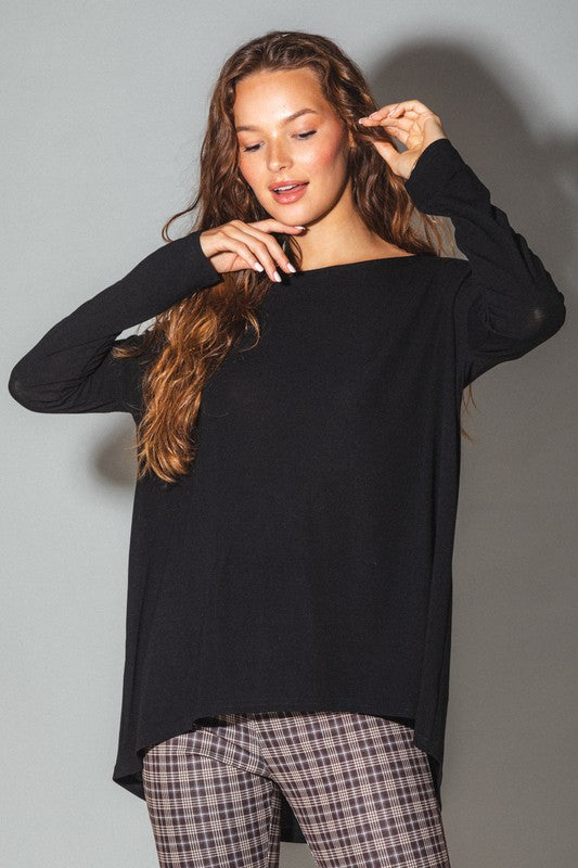 Long Sleeve Tunic Knit Top