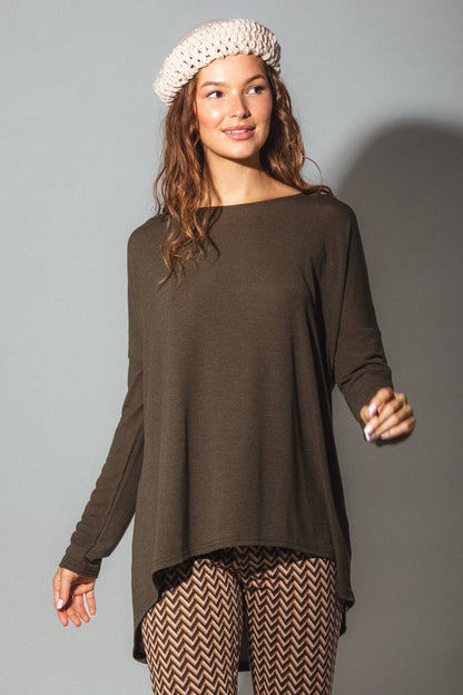 Long Sleeve Tunic Knit Top