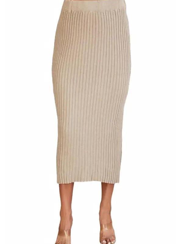 Sexy Casual Ribbed Knit Midi Skirt (2 Options)