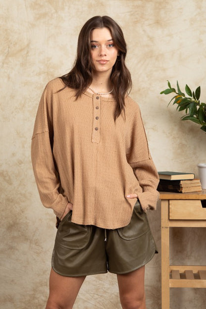 Button Down Oversized Knit Top (4 Options)