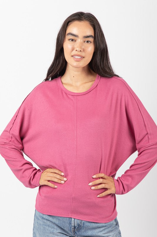 Elegant Comfy Dolman Sleeve Oversized Knit Top (2 Options)