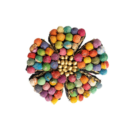 Kantha Floral Mosaic Pin