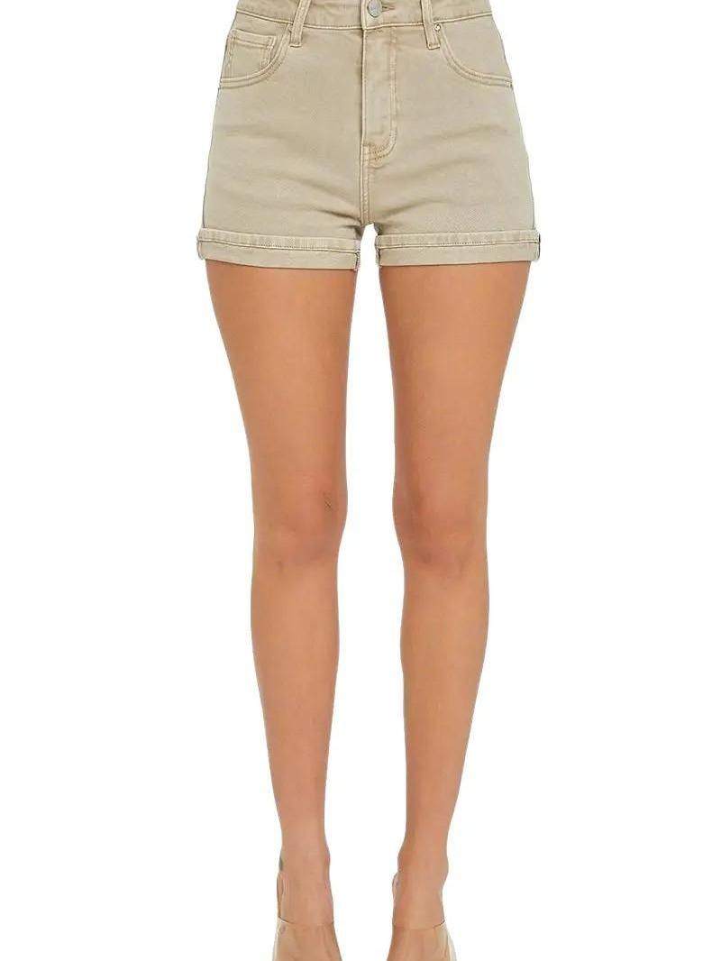 Spring Stylin' Risen High Rise Cuffed Shorts (2 Options)