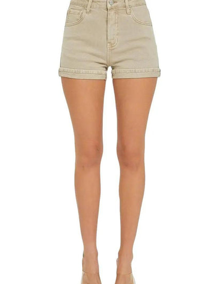 Spring Stylin' Risen High Rise Cuffed Shorts (2 Options)
