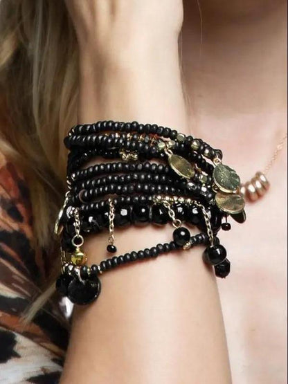 Steal The Scene Urban 10 Layered Mix Bead Set Bracelet