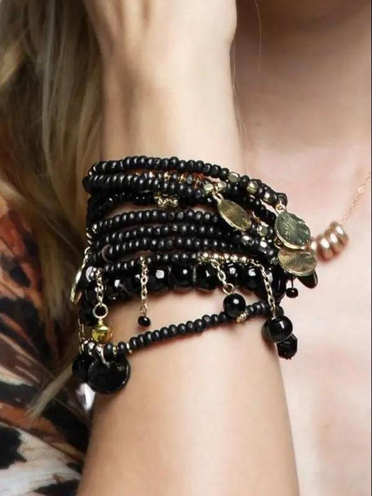Steal The Scene Urban 10 Layered Mix Bead Set Bracelet