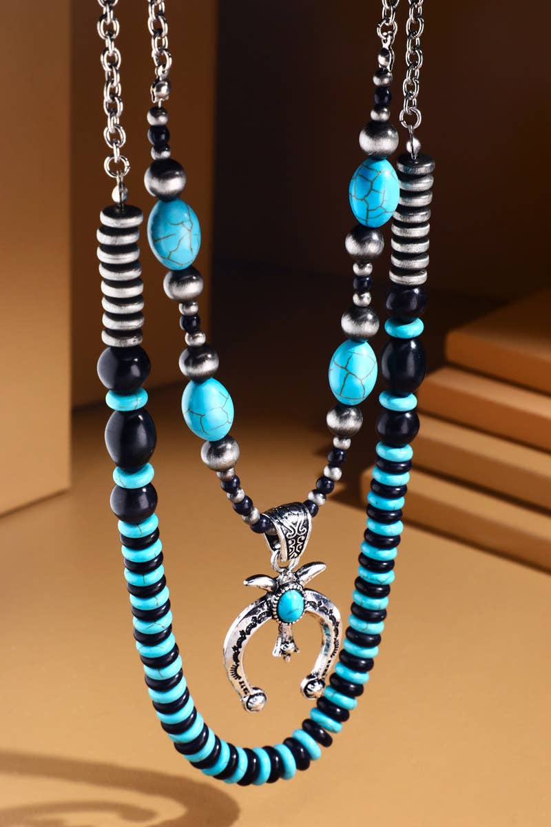 2 Layer Semi Stone Bead Necklace