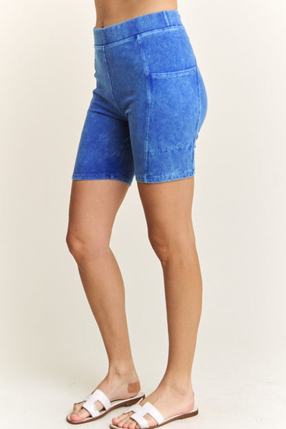 Mineral Wash Biker Shorts w Side Pockets! (3 Options)