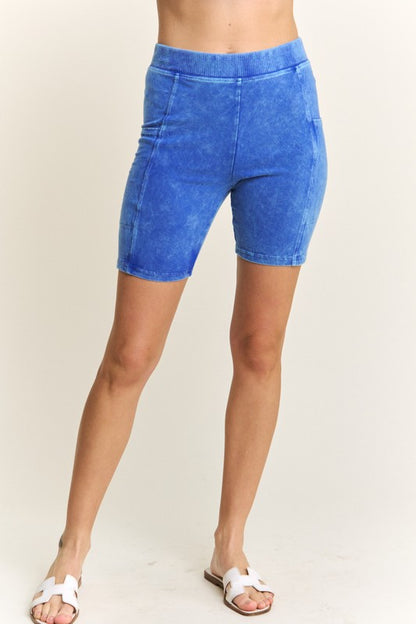 Mineral Wash Biker Shorts w Side Pockets! (3 Options)