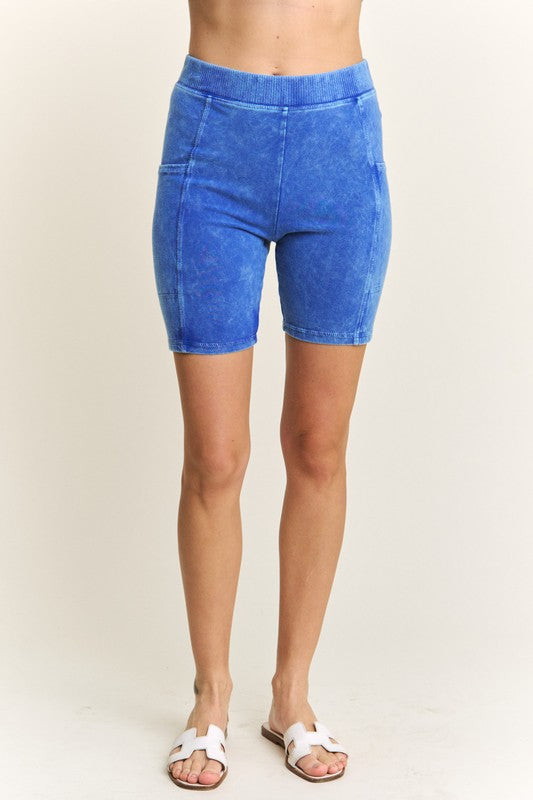 Mineral Wash Biker Shorts w Side Pockets! (3 Options)