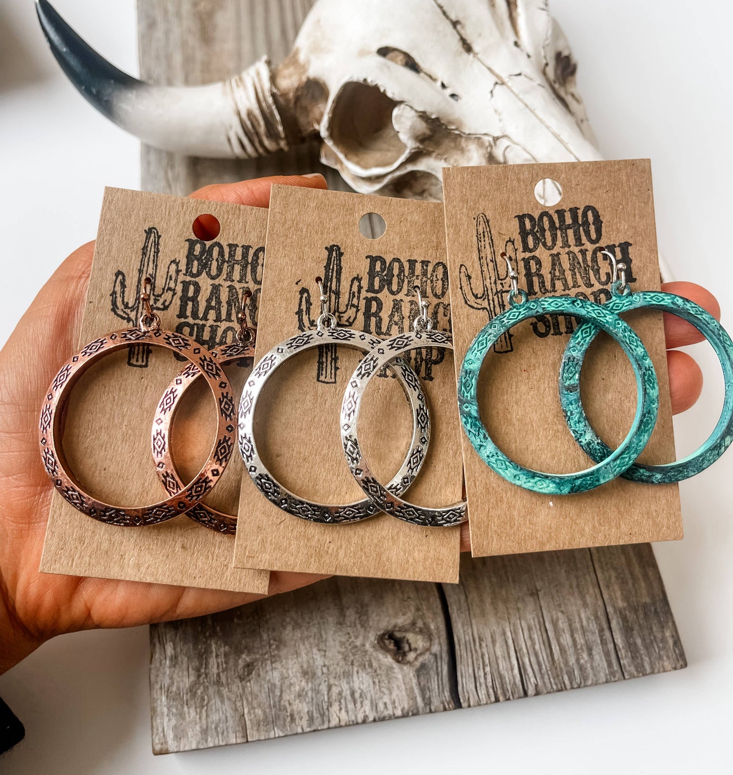 Western Aztec Print Hoops