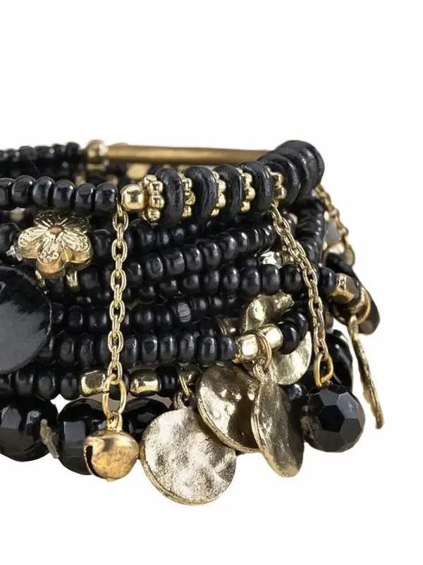Steal The Scene Urban 10 Layered Mix Bead Set Bracelet