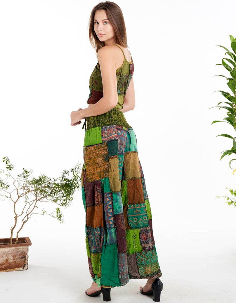 Cecilia Patchwork Cotton Pants w Side Pockets!! (3 Options)