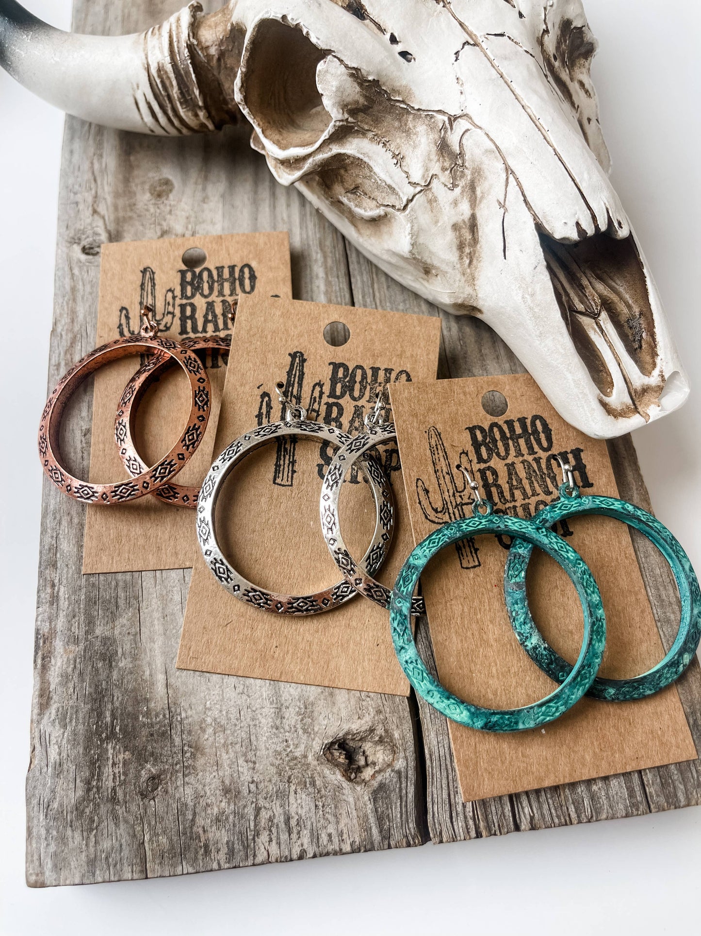 Western Aztec Print Hoops