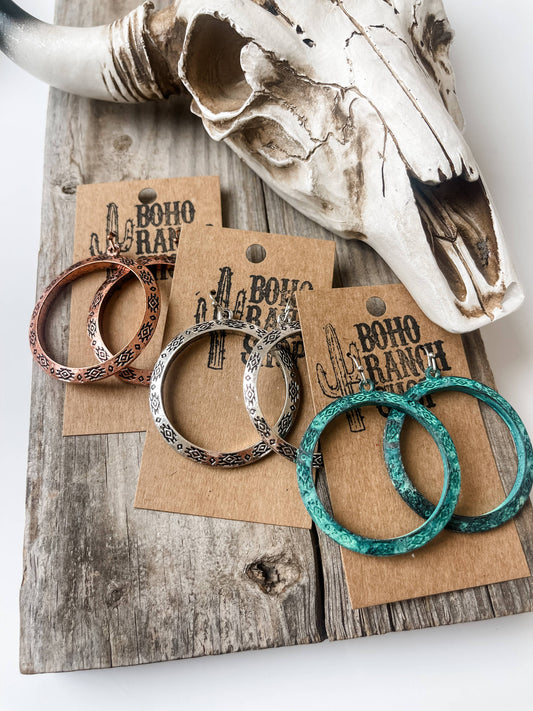 Western Aztec Print Hoops