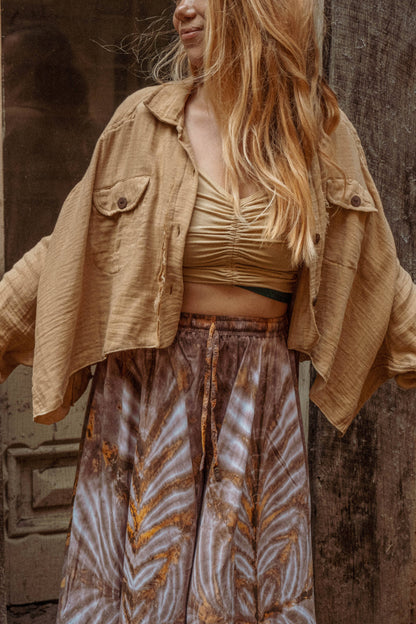 Beachy Boho Bamboo Cropped Shacket