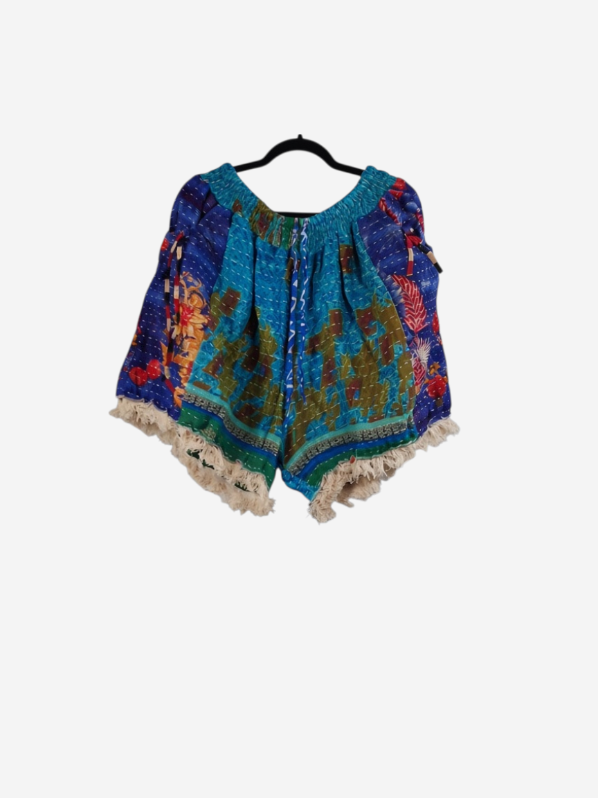 Alma Kantha Fringe Shorts - 01