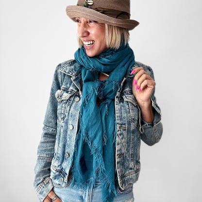 The Just Breathe Scarf in Teal