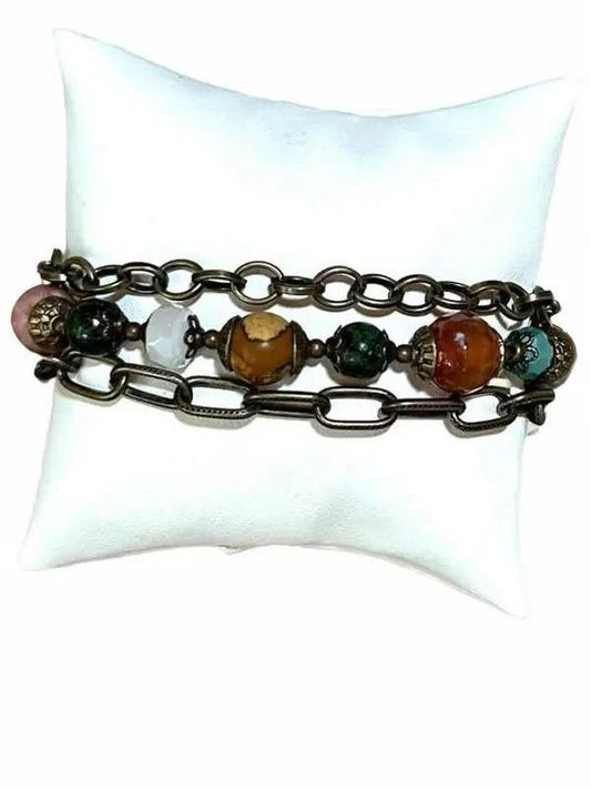 Carter 3 Layer Bronze Beaded Bracelet