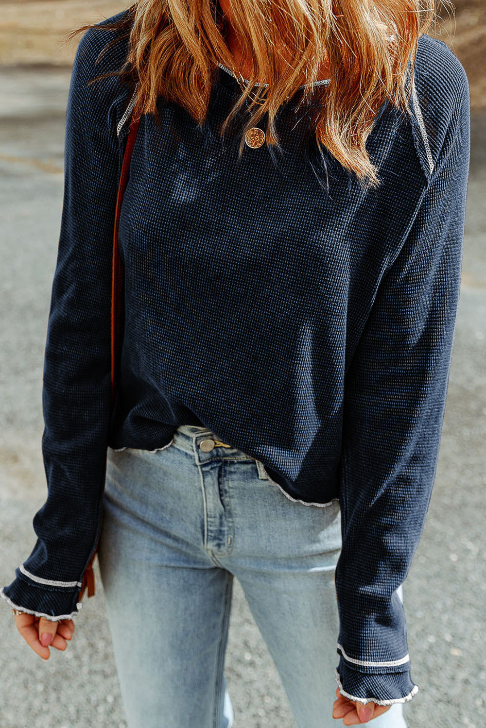 Spending the Day Waffle Casual Top