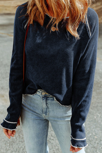 Spending the Day Waffle Casual Top