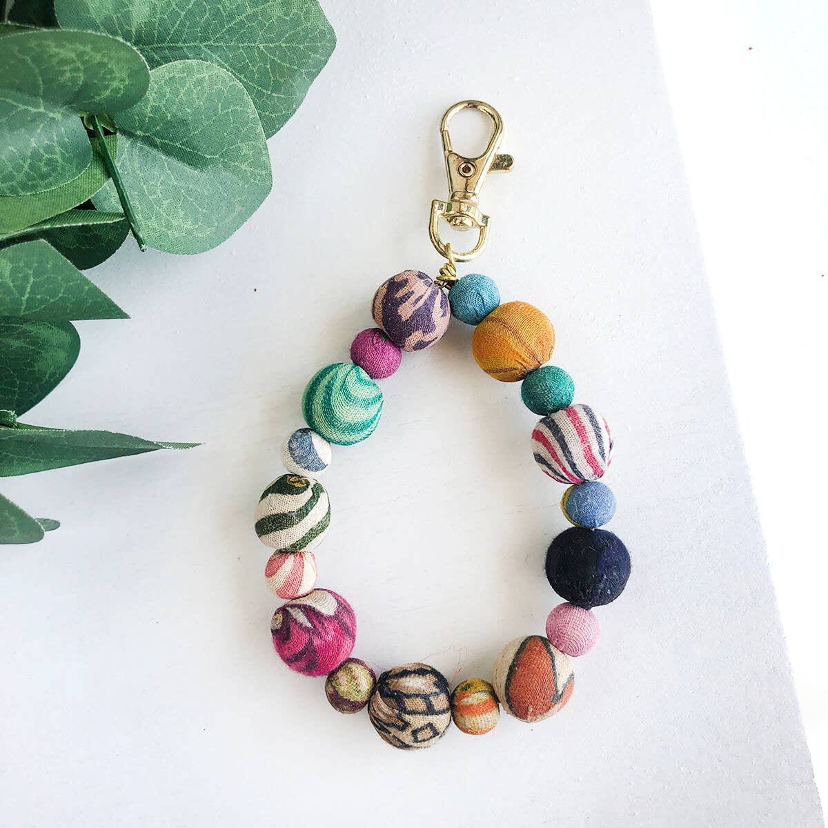 Kantha Bauble Keychain Bag Charm
