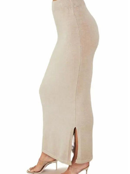 Soft Touch Knitted Long Elegant Skirt