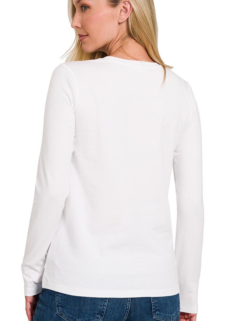 Simple Cotton Crew Neck Long Sleeve T-Shirt (3 Options)