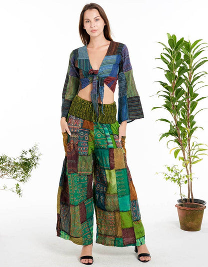 Cecilia Patchwork Cotton Pants w Side Pockets!! (3 Options)