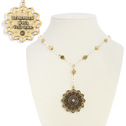 Remember Who You Are Flower Mandala Drop Choker Necklace