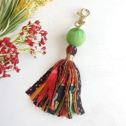 Kantha Tassel Keychain Bag Charm