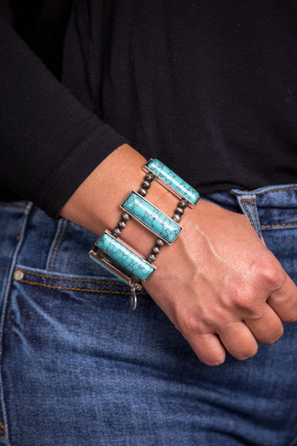 Turquoise Bar Stretch bracelet