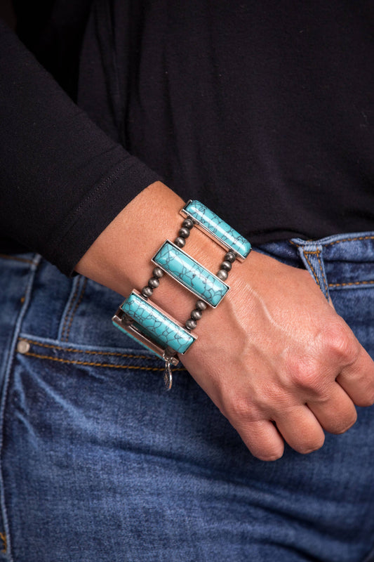 Turquoise Bar Stretch bracelet
