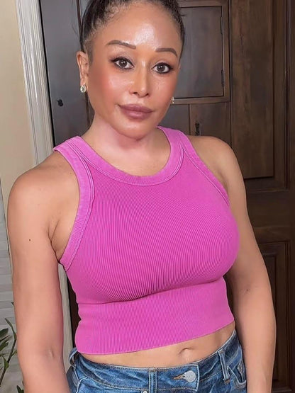 Slaying Sexy Vintage Ribbed Crop Top (4 Options)