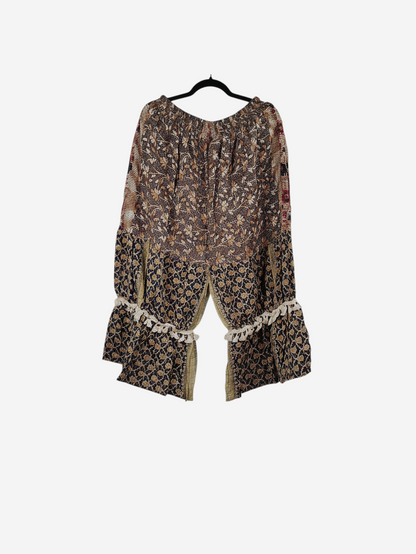 She Lives Beauty Heritage Whisper Kantha bloomers made from vintage cotton sari fabric with floral prints and lace trim