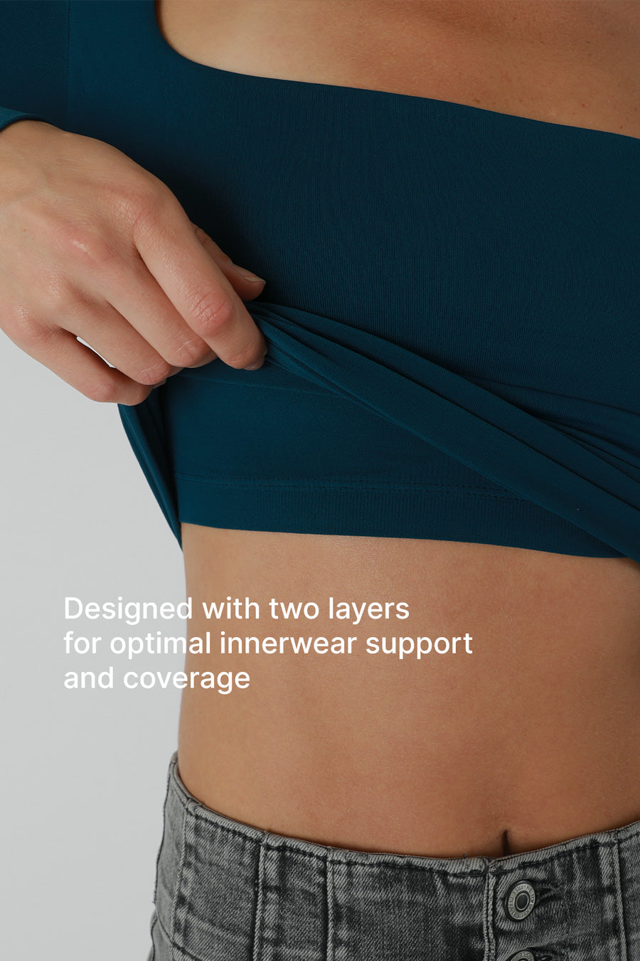 Square Neck Long Sleeve Top (3 Options)