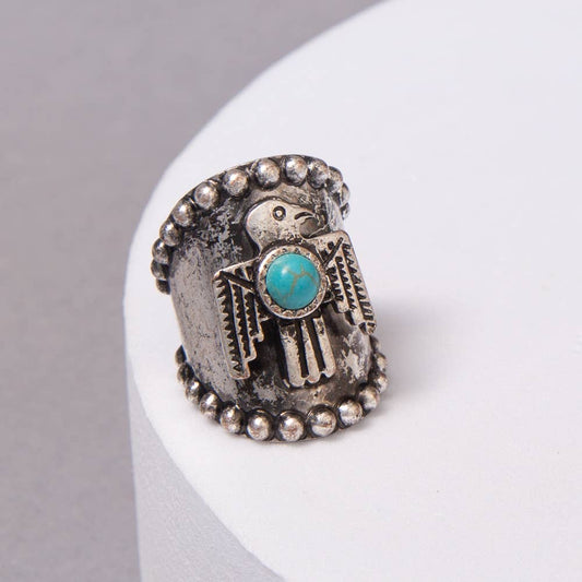 Western Southwest Thunderbird Wide Cuff Ring
