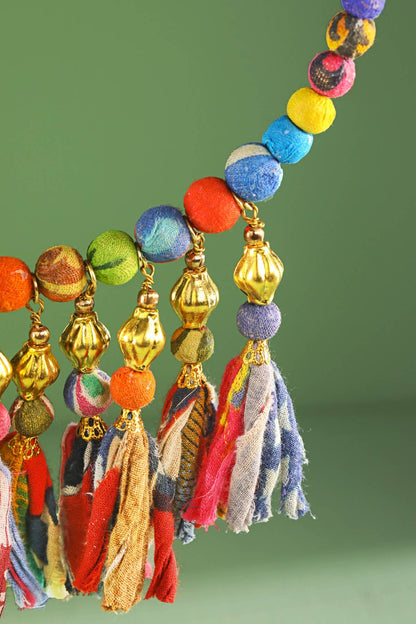 Handmade Multi-Tassel Beaded Choker Necklace