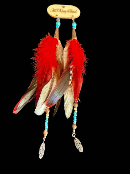 Fancy Native Feather Earrings