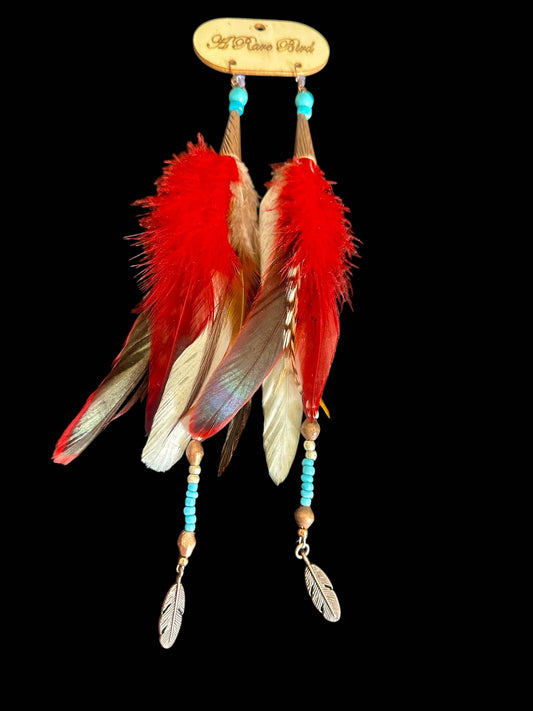 Fancy Native Feather Earrings