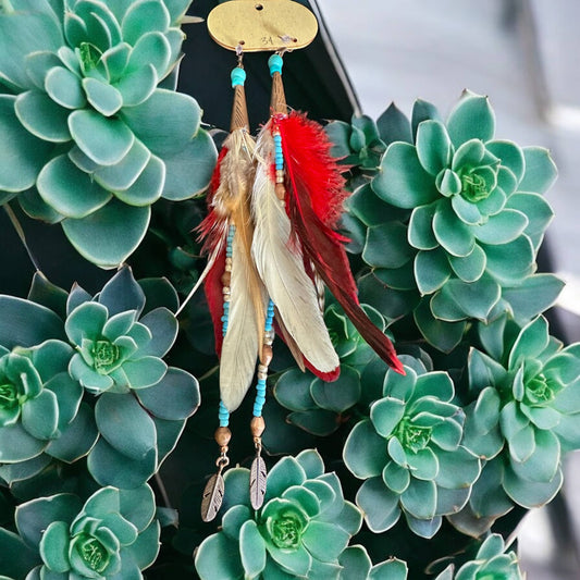 Fancy Native Feather Earrings