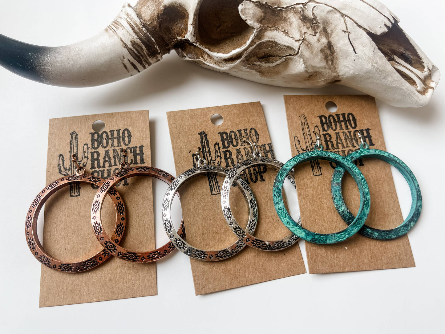 Western Aztec Print Hoops