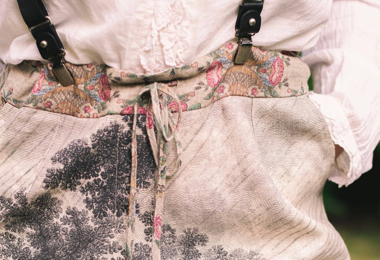 Still I Rise Linen Cropped Artist Pant w/ Sunrise, Woman