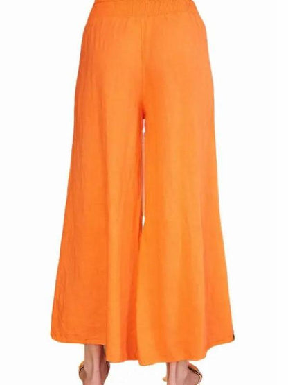 Styling in Comfort Elastic Waist Linen Wide Leg Pant (2 Options)