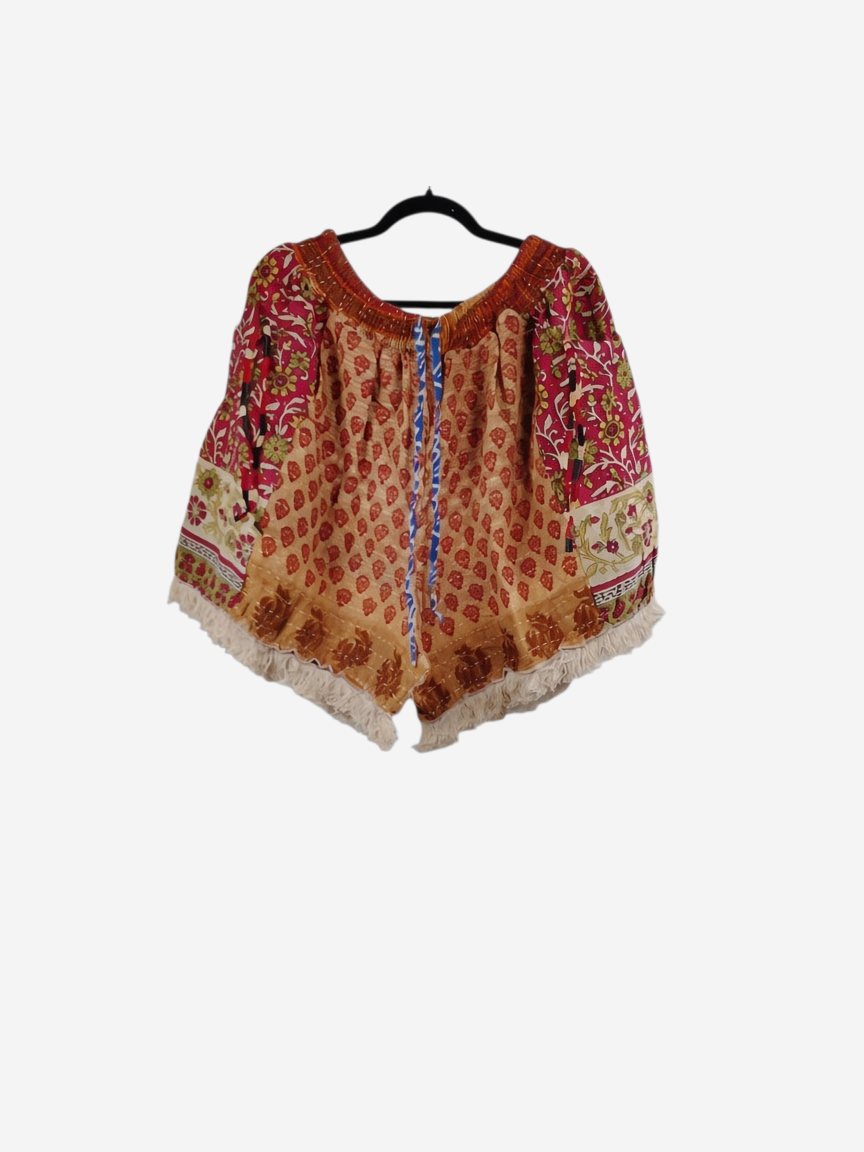 Alma Kantha Fringe Shorts - 08