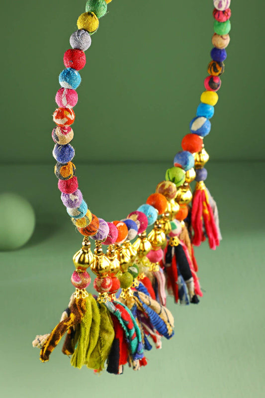 Handmade Multi-Tassel Beaded Choker Necklace